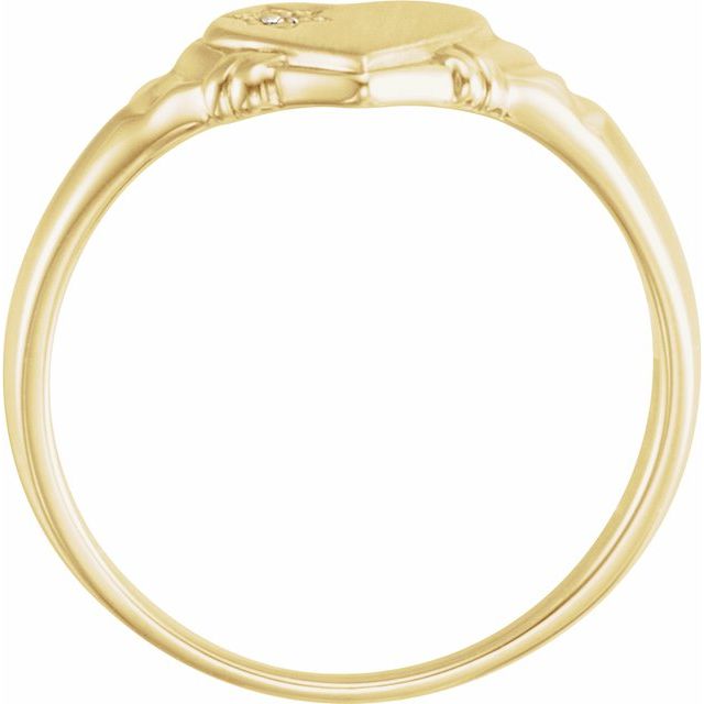 14K Yellow .01 CT Natural Diamond Heart Ring