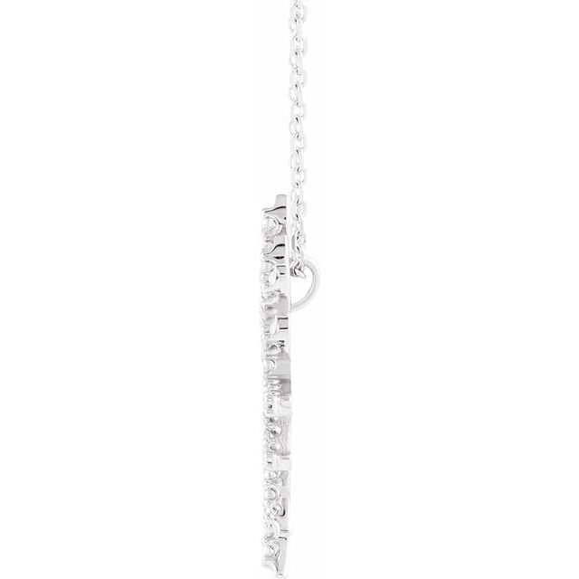 14K White 1/3 CTW Natural Diamond Sun 16' Necklace