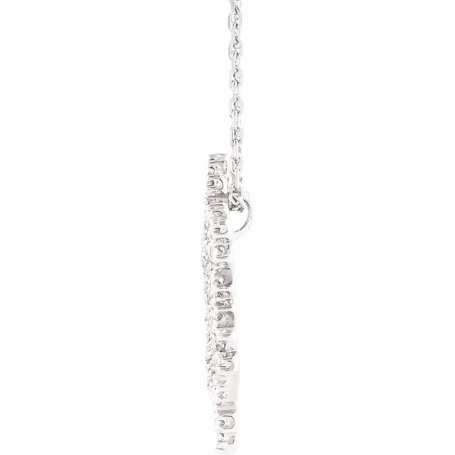 14K White 1/3 CTW Natural Diamond Snowflake 16' Necklace