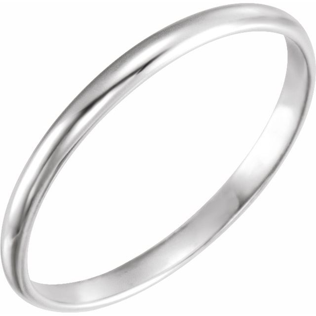 14K White 2 mm Youth Ring