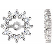 14K White 3/8 CTW Diamond Earring Jackets with 4.2mm ID