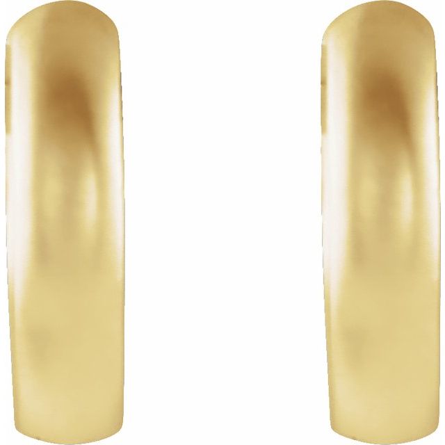 14K Yellow 9.5 mm Hinged Hoop Earrings