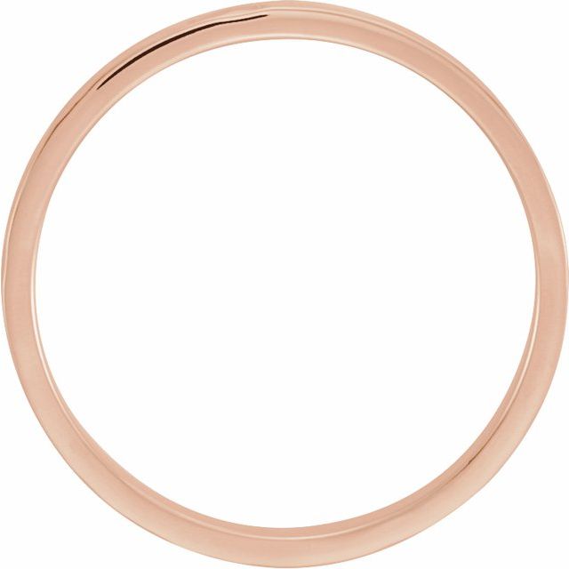 14k Rose 2 Mm Flat Hammered Band Size 7