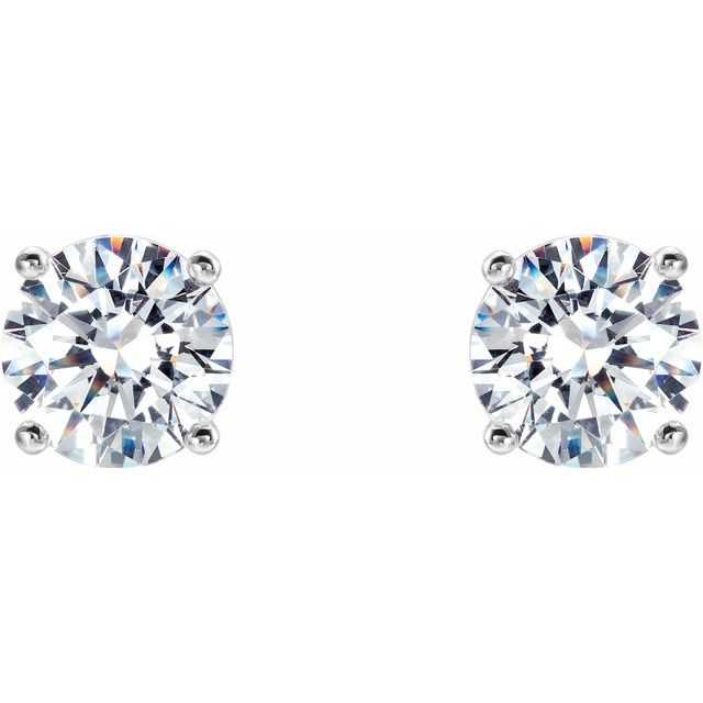 14K White 2 CTW Lab-Grown Diamond 4-Prong Stud Earrings