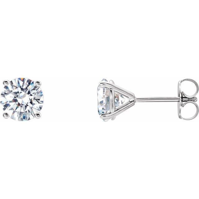 14K White 2 CTW Lab-Grown Diamond 4-Prong Stud Earrings