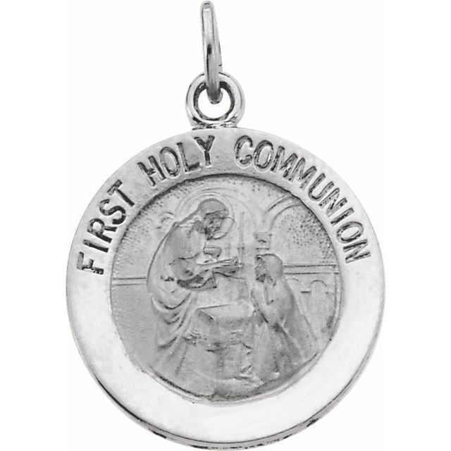 Sterling Silver 15 mm First Communion Medal