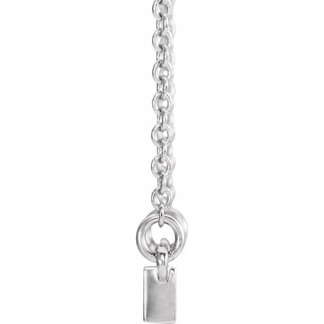 Sterling Silver Sculptural Bar 16-18' Necklace