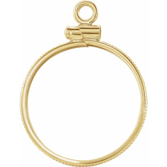 14K Yellow Coin Frame Bezel Dangle for 19x1.1 mm Coin