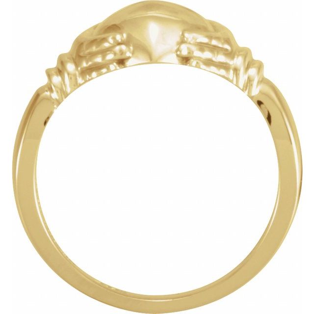 14K Yellow Claddagh Band Size 7