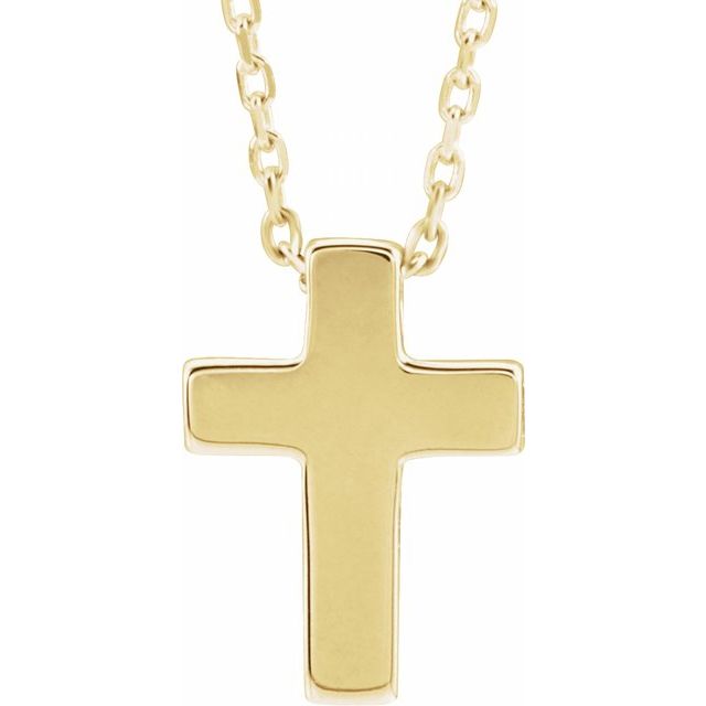 14k Yellow Petite Cross 16-18' Necklace