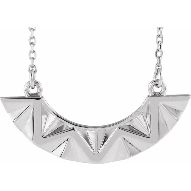Sterling Silver Curved Bar 16-18' Necklace