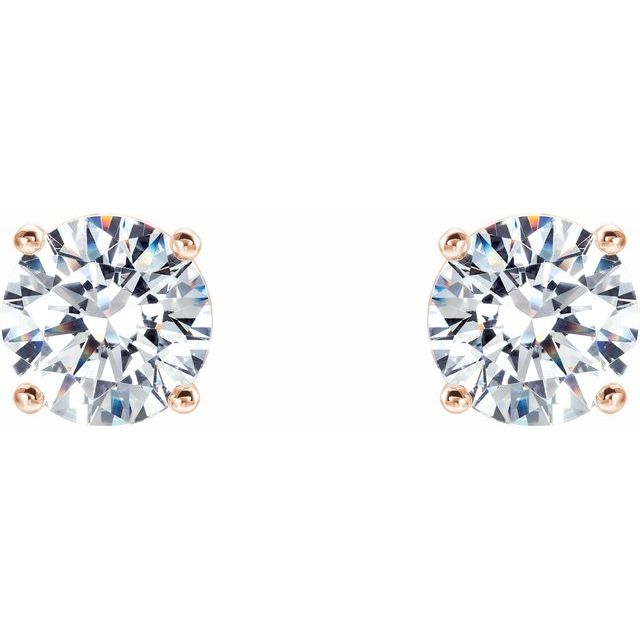 14K Rose 1/2 CTW Lab-Grown Diamond 4-Prong Stud Earrings