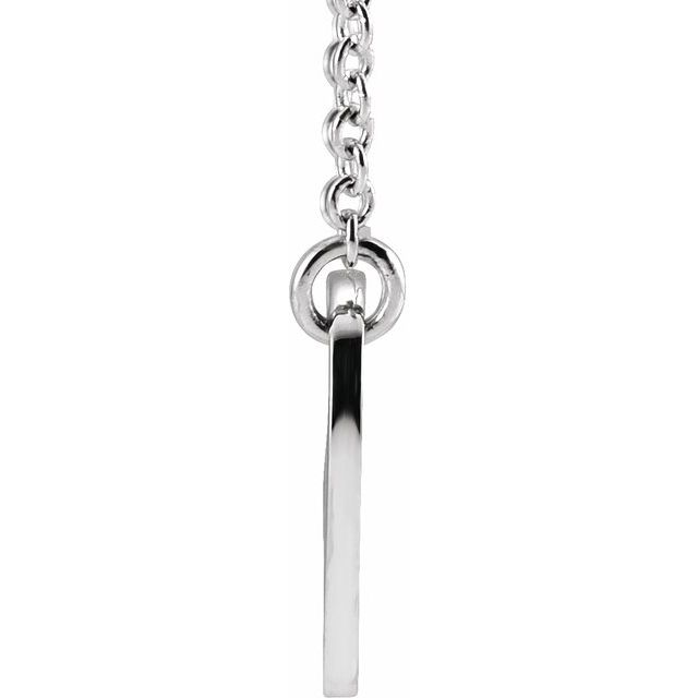 Sterling Silver .02 Ctw Natural Diamond Heart & Cross 16-18' Necklace
