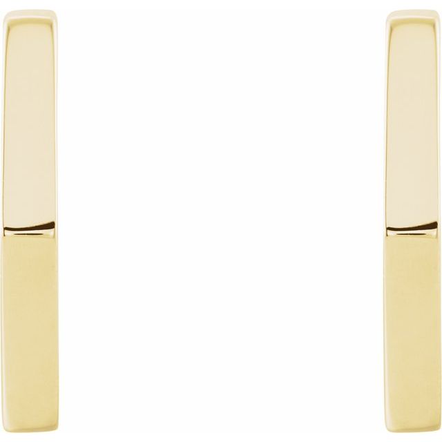 14k Yellow Geometric 12.6 Mm Hoop Earrings