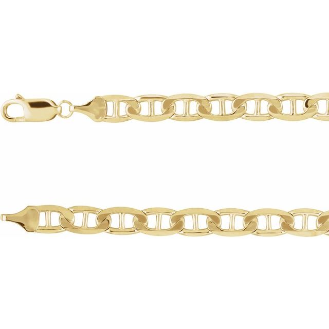 14K Yellow 6 mm Curbed Anchor 8 1/2 ' Chain