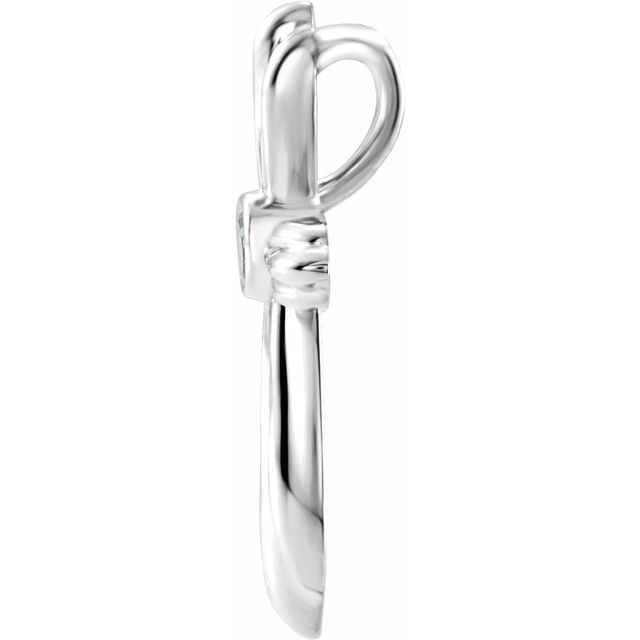 Sterling Silver Natural Aquamarine Cross Pendant