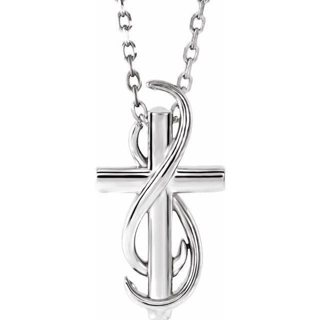 Sterling Silver Cross 16-18' Necklace