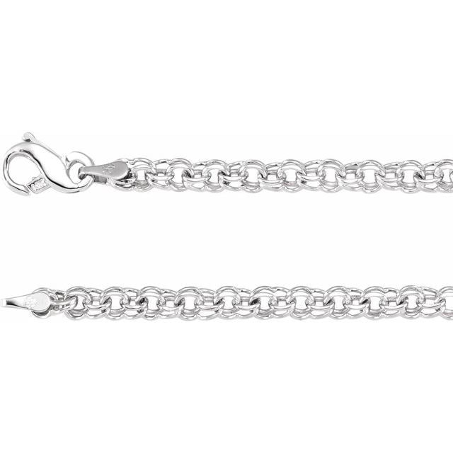 14K White 4.7 mm Cable 7' Chain