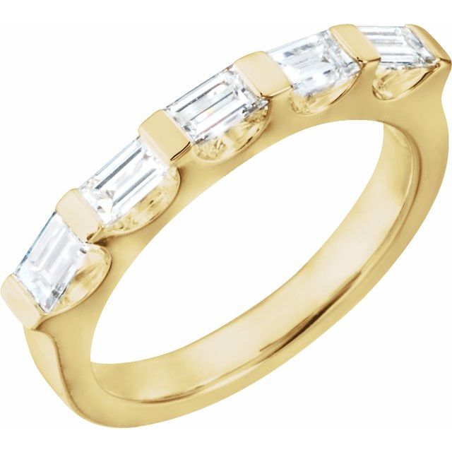 14k Yellow 9/10 Ctw Natural Diamond Anniversary Band