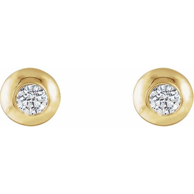 14K Yellow 1/3 CTW Natural Diamond Domed Stud Earring