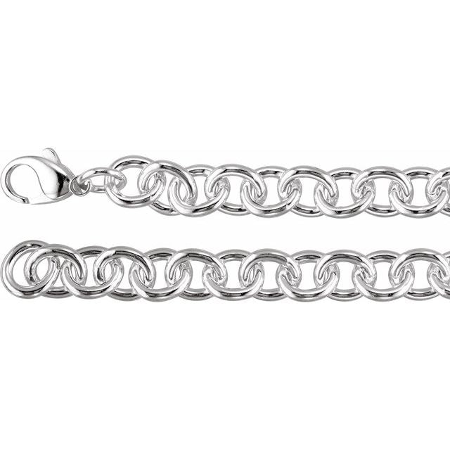 Sterling Silver 10 mm Cable 8 1/2' Chain