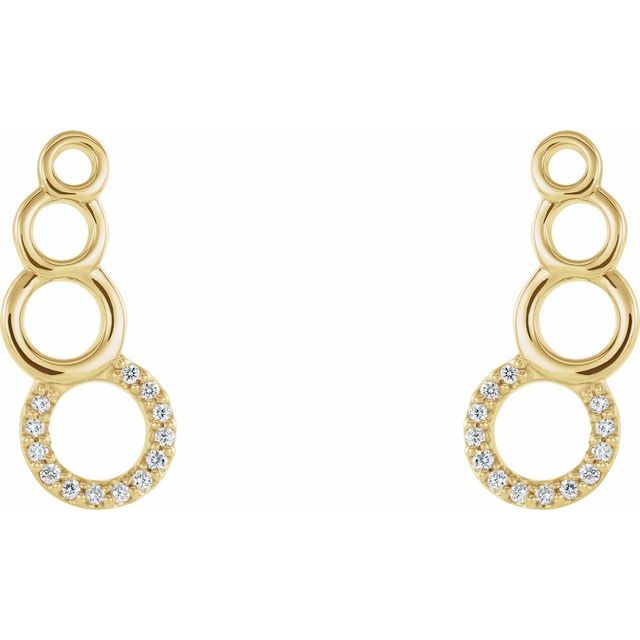 14k Yellow .06 Ctw Natural Diamond Geometric Ear Climbers