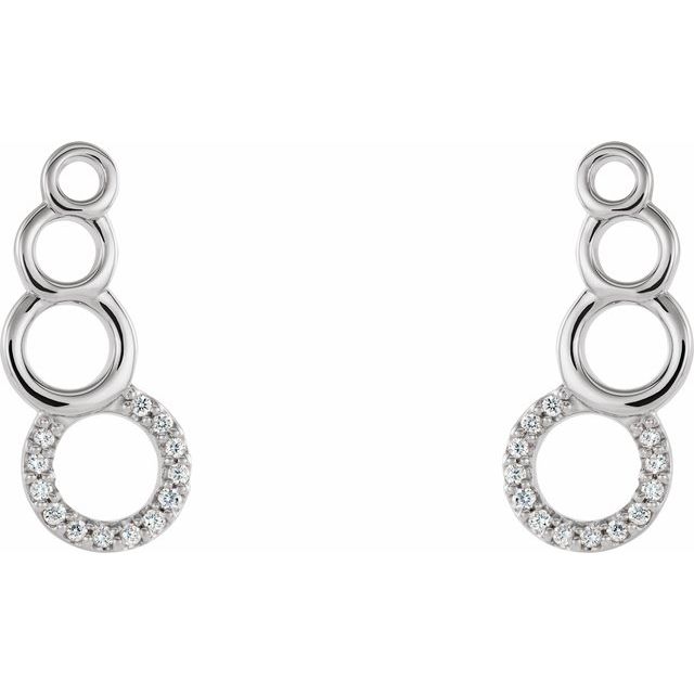 14k White .06 Ctw Natural Diamond Geometric Ear Climbers