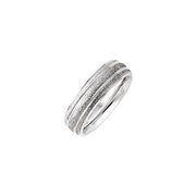 14K White 6 mm Grooved Band with Stone/Polish Finish Size 8