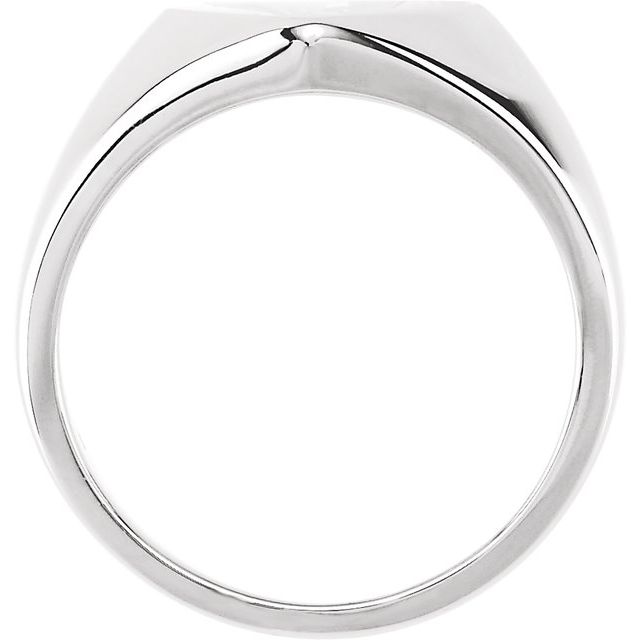 14k White 11x10 Mm Heart Signet Ring