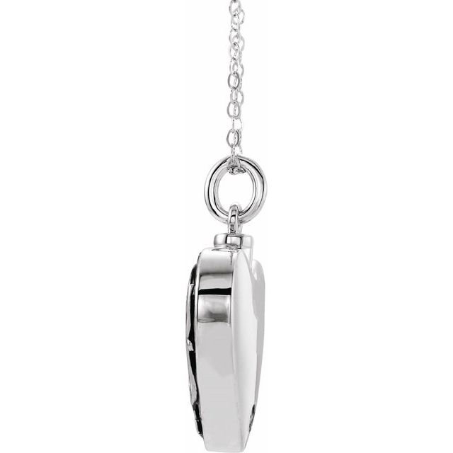 Sterling Silver 'dad' Heart Ash Holder 18' Necklace