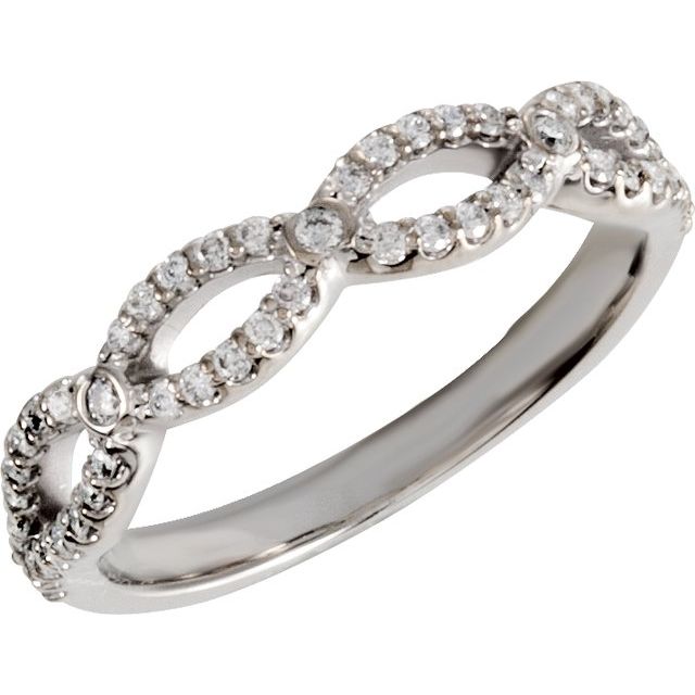 14K White 1/4 CTW Natural Diamond Band