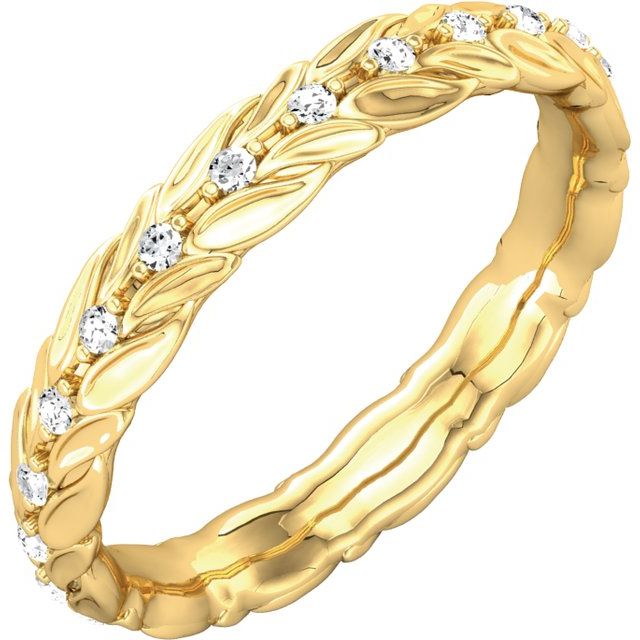 14K Yellow 1/6 CTW Natural Diamond Eternity Band Size 5.5