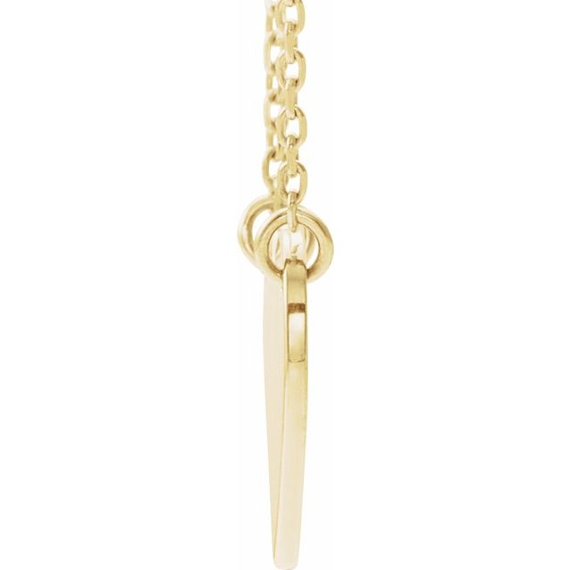 14k Yellow Engravable Heart 16-18' Necklace