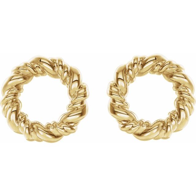 14K Yellow 9.4 mm Circle Rope Earrings