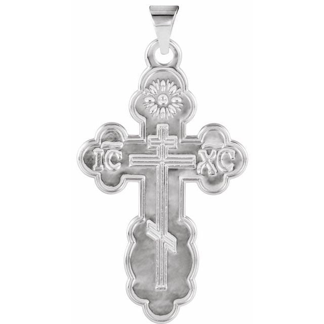 Sterling Silver St. Olga Orthodox Cross Pendant