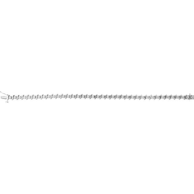 14K White 1 1/2 CTW Natural Diamond Line 7 1/4' Bracelet