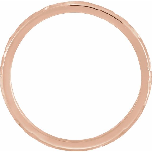 14k Rose 2 Mm Hand Engraved Band Size 5