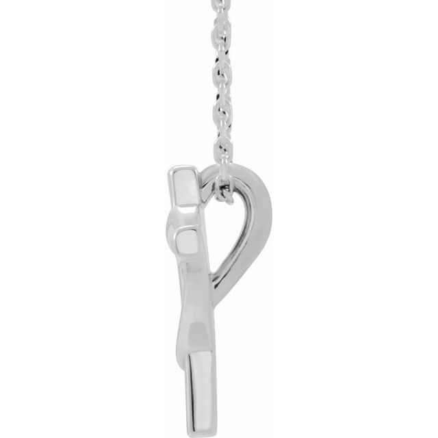 Sterling Silver Youth Cross with Heart 15' Necklace