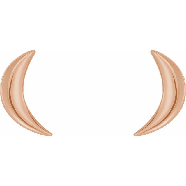 14K Rose Crescent Moon Earrings