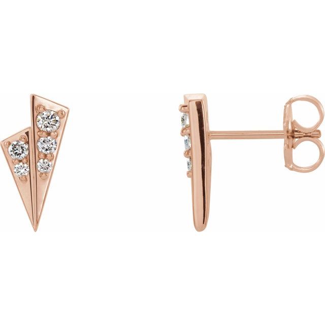 14K Rose 1/6 CTW Natural Diamond Geometric Earrings