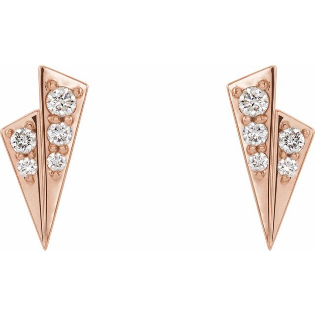 14K Rose 1/6 CTW Natural Diamond Geometric Earrings