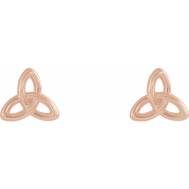 14K Rose Celtic-Inspired Trinity Earrings