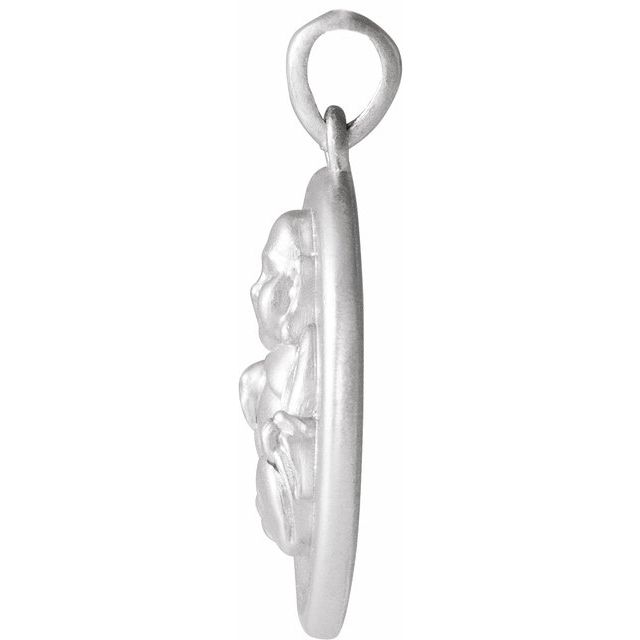 14K White Buddha Pendant