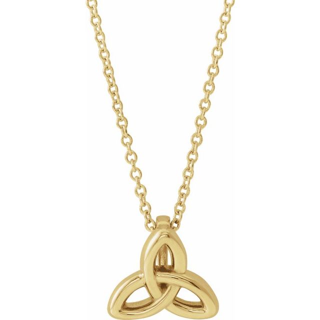 14K Yellow Celtic-Inspired Trinity 16-18' Necklace