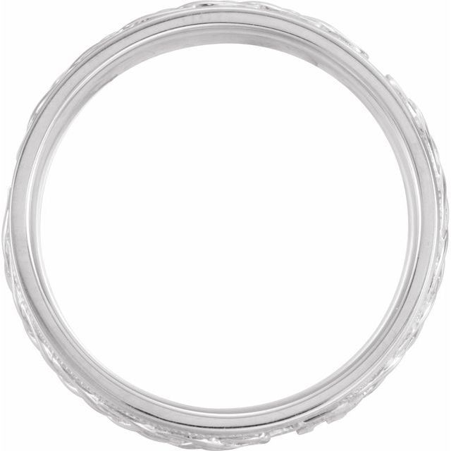 14K White 7 mm Celtic-Inspired Band Size 9.5
