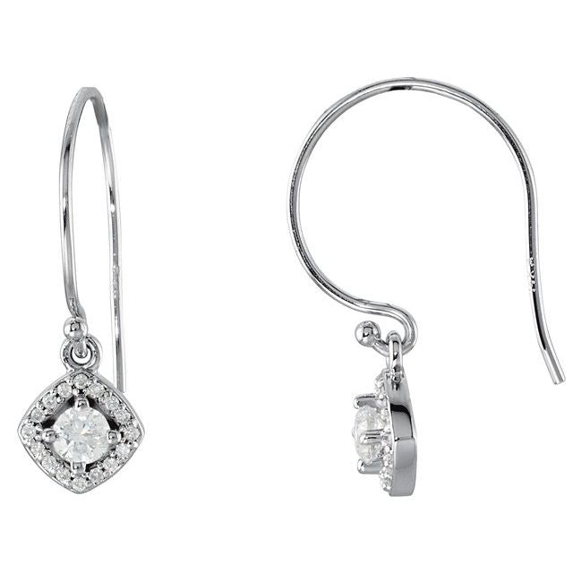 14K White 3/8 CTW Natural Diamond Earrings
