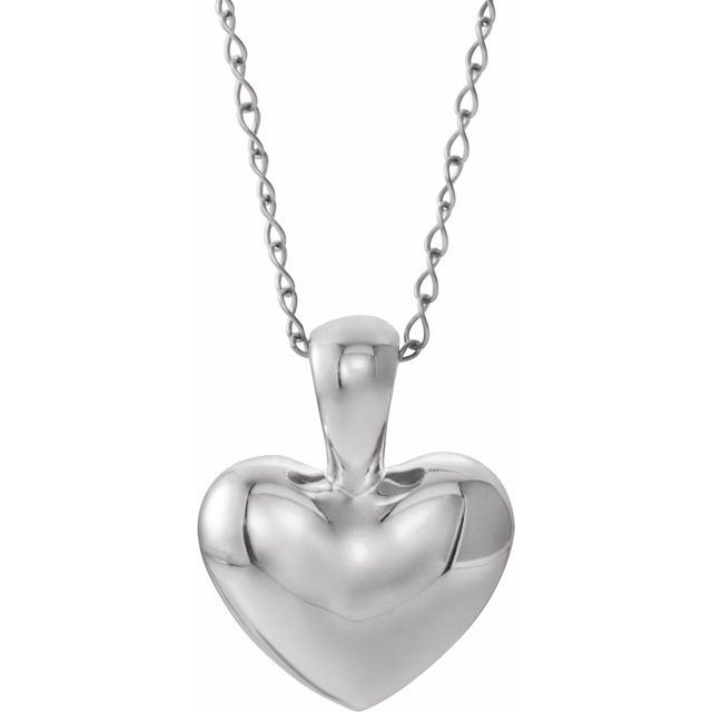 Sterling Silver Youth Heart 15' Necklace