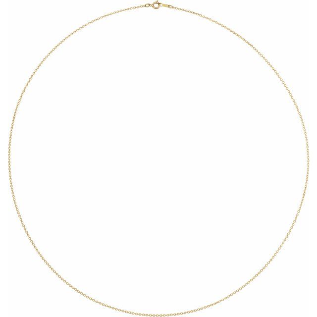 14K Yellow 1 mm Cable 18' Chain