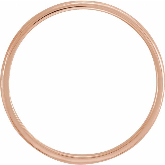 14k Rose 2 Mm Half Round Hammered Band Size 8.5