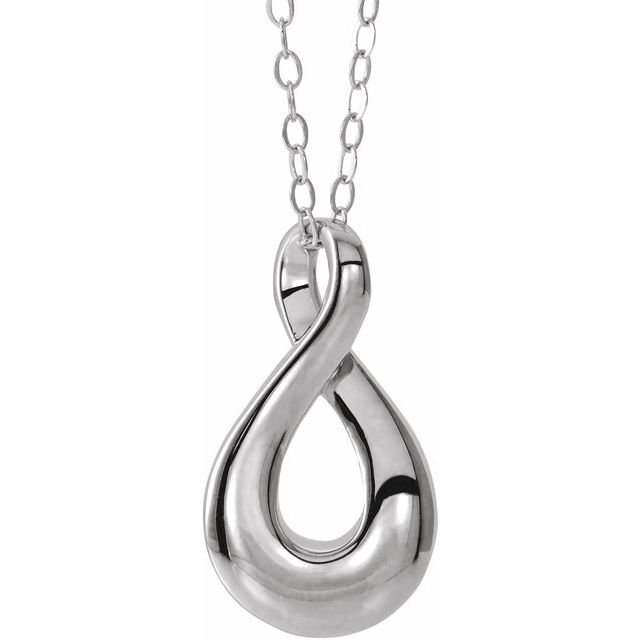 Sterling Silver Infinity-inspired Ash Holder 18' Necklace